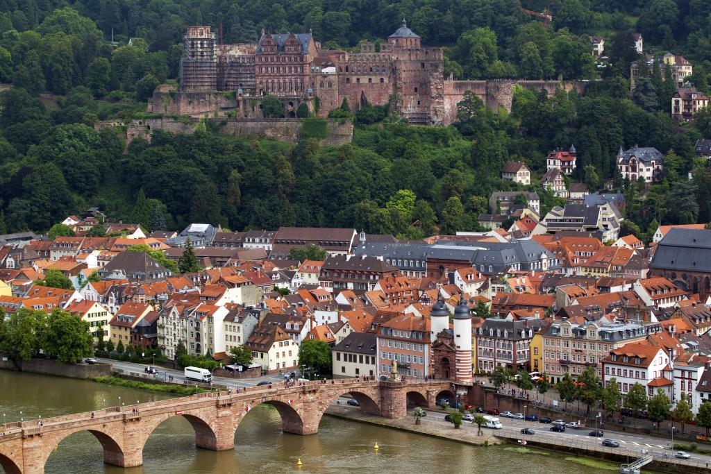 Vista del Castillo de Heidelberg, en ruinas, uno de los lugares más románticos de Alemania.